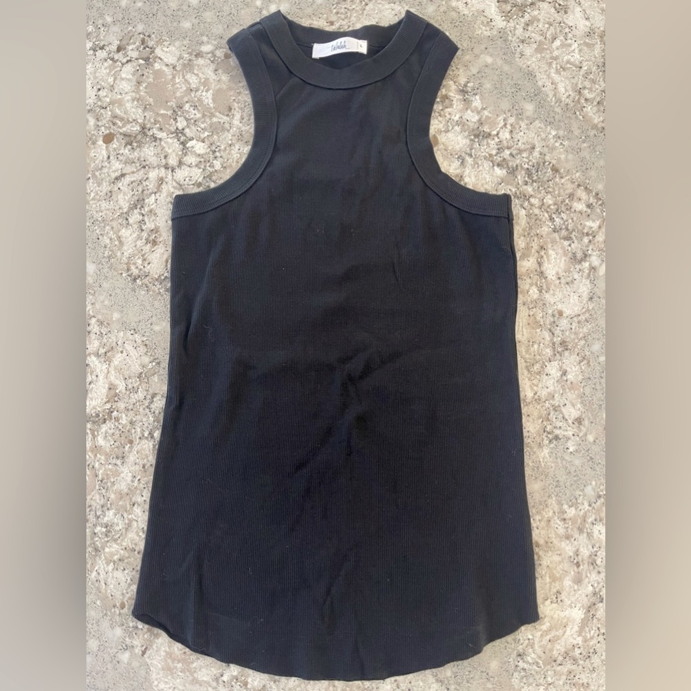 Talulah Basic Ribbed Tank - Black